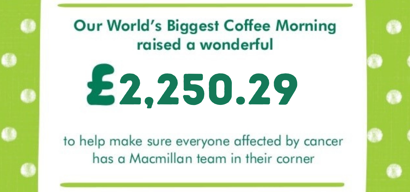 We Hosted a MacMillan Coffee Morning!